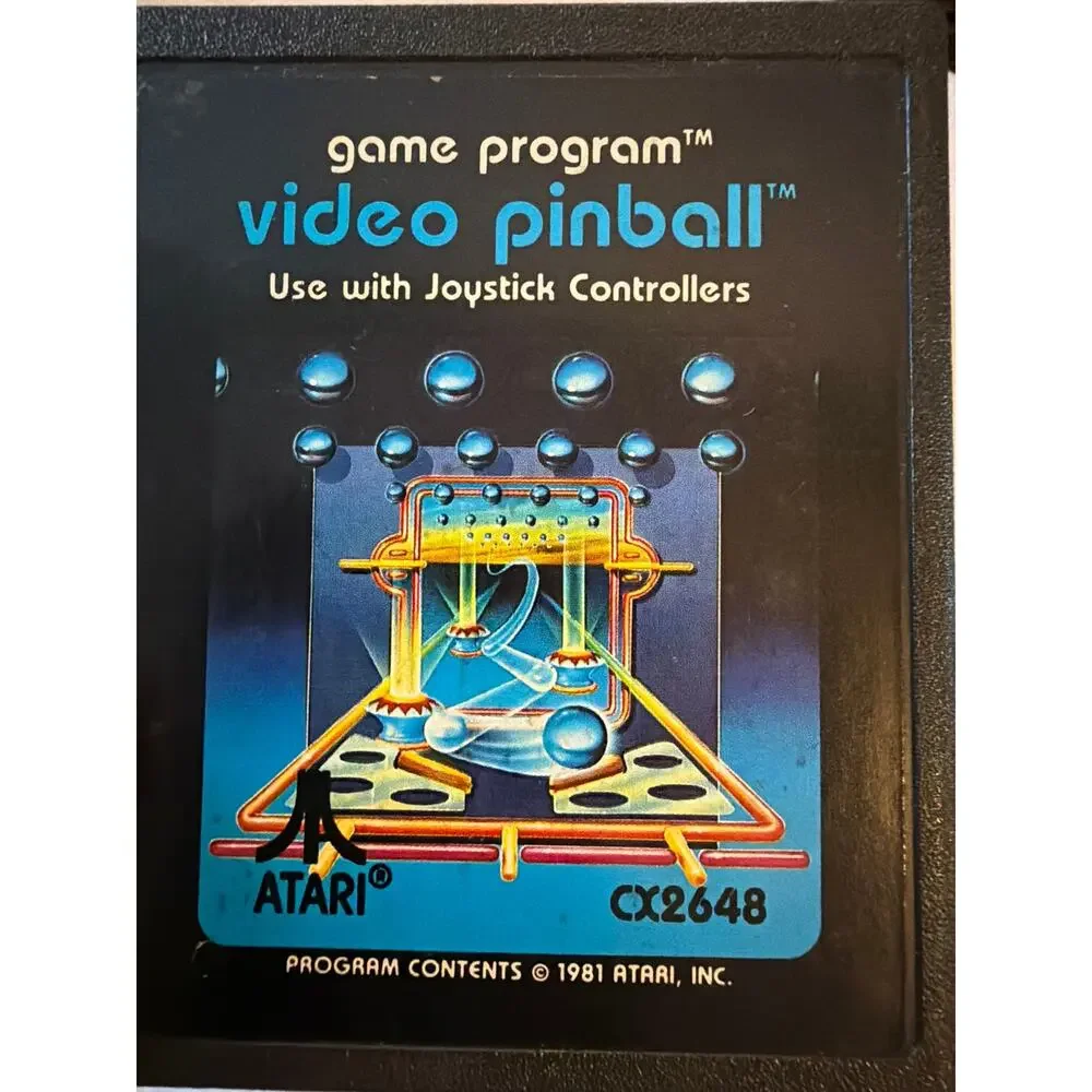 Vintage 1981 Video Pinball Atari 2600 Video Game Cartridge CX2648